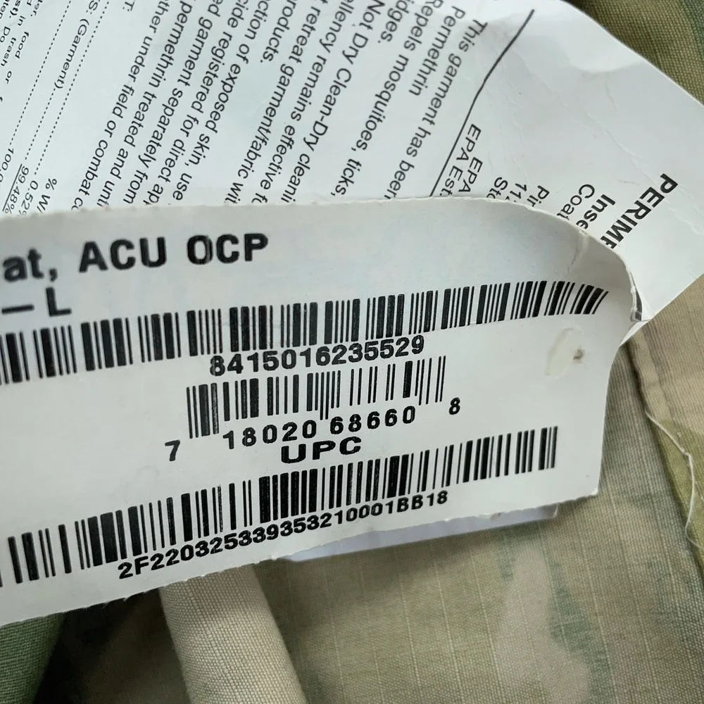 US Army‎ ACU OCP Coat Mens Medium Long Camo Permethrin NSN 8415-01-623-5529